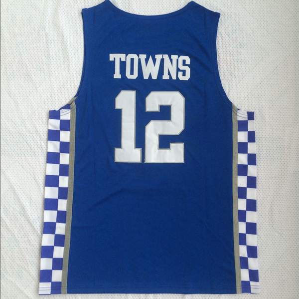 Kentucky Wildcats Blue #12 TOWNS NCAA Basketball Jersey