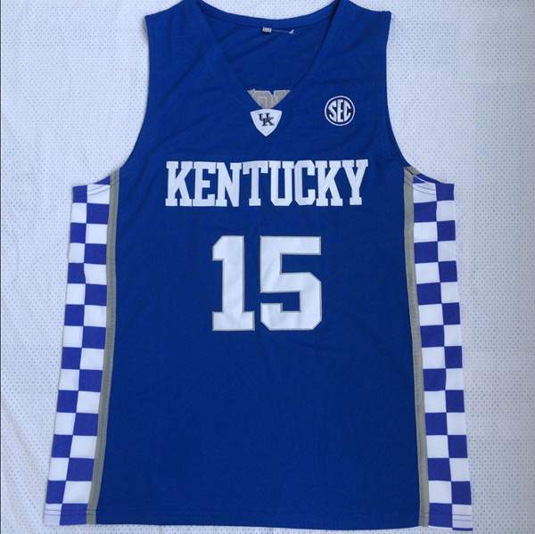 Kentucky Wildcats Blue #15 COUSINS NCAA Basketball Jersey