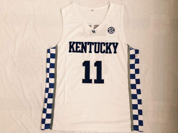 Kentucky Wildcats White #11 WALL NCAA Basketball Jersey