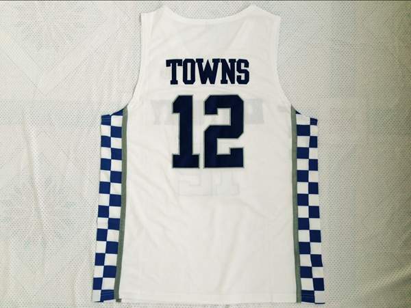 Kentucky Wildcats White #12 TOWNS NCAA Basketball Jersey