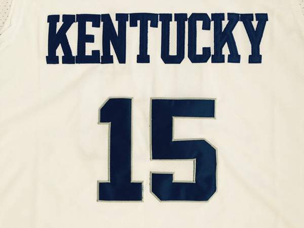 Kentucky Wildcats White #15 COUSINS NCAA Basketball Jersey