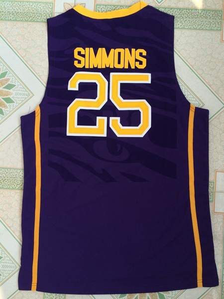 LSU Tigers Purple #25 SIMMONS NCAA Basketball Jersey