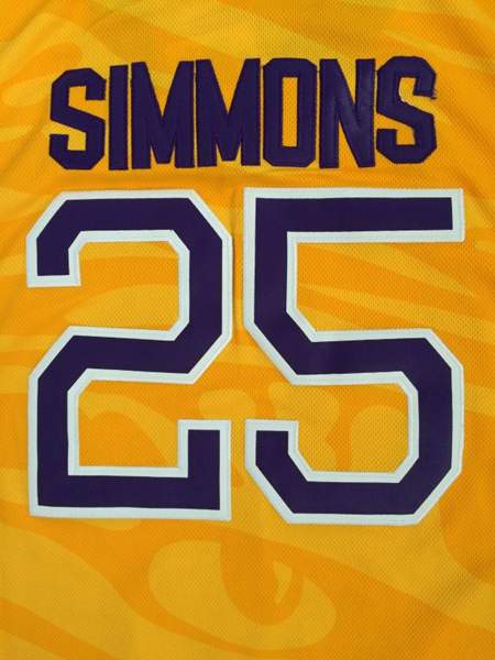 LSU Tigers Yellow #25 SIMMONS NCAA Basketball Jersey