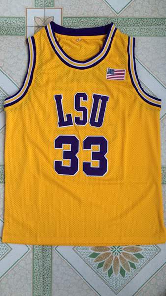 LSU Tigers Yellow #33 ONEAL NCAA Basketball Jersey