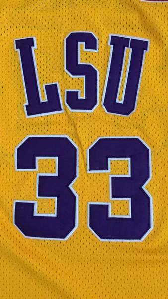 LSU Tigers Yellow #33 ONEAL NCAA Basketball Jersey