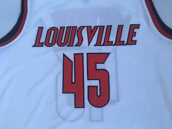 Louisville Cardinals White #45 MITCHELL NCAA Basketball Jersey