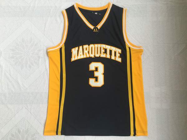 Marquette Golden Eagles Black #3 WADE NCAA Basketball Jersey