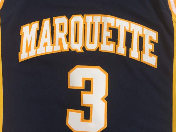 Marquette Golden Eagles Black #3 WADE NCAA Basketball Jersey