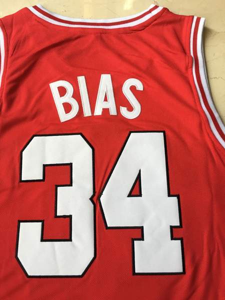 Maryland Terrapins Red #34 BIAS NCAA Basketball Jersey