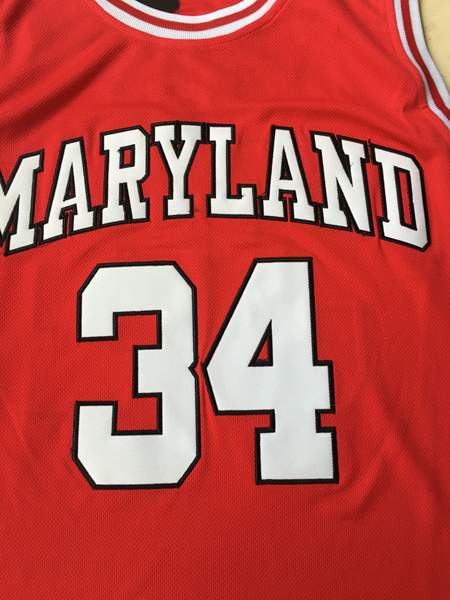 Maryland Terrapins Red #34 BIAS NCAA Basketball Jersey