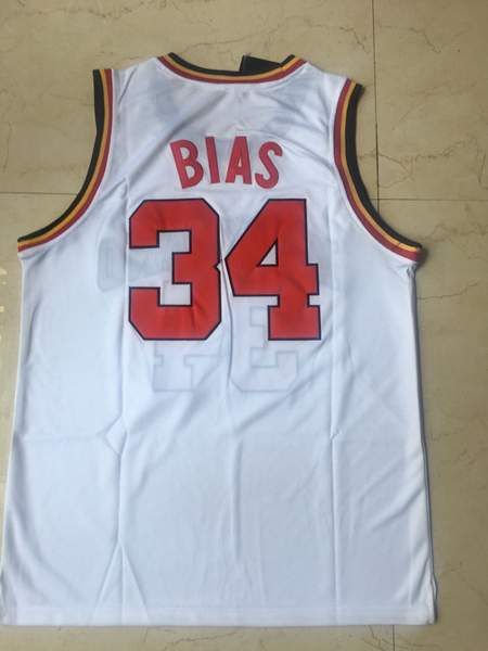 Maryland Terrapins White #34 BIAS NCAA Basketball Jersey