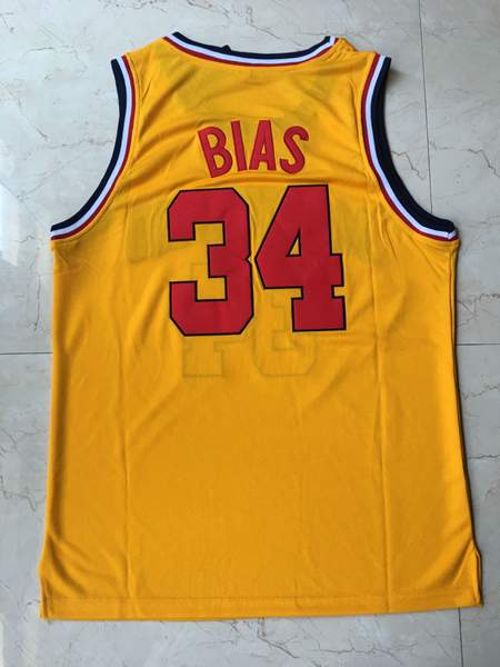 Maryland Terrapins Yellow #34 BIAS NCAA Basketball Jersey