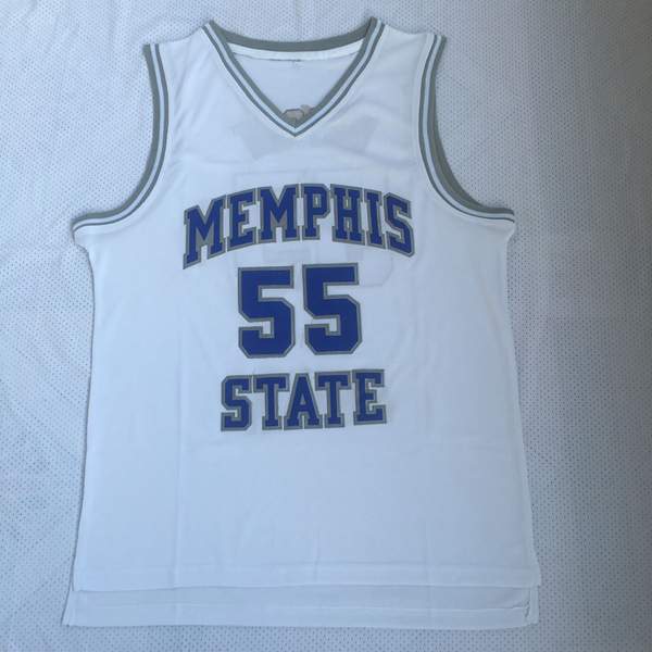 Memphis Tigers White #55 WRIGHT NCAA Basketball Jersey