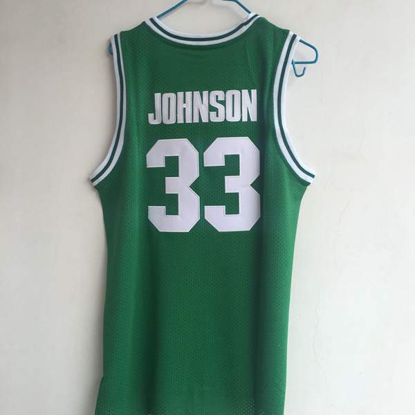 Michigan State Spartans Green #33 JOHNSON NCAA Basketball Jersey 02
