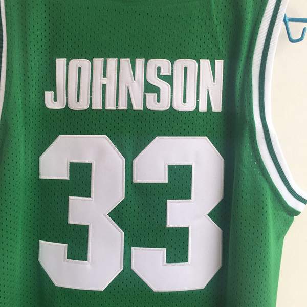 Michigan State Spartans Green #33 JOHNSON NCAA Basketball Jersey 02