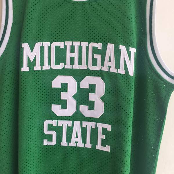 Michigan State Spartans Green #33 JOHNSON NCAA Basketball Jersey 02