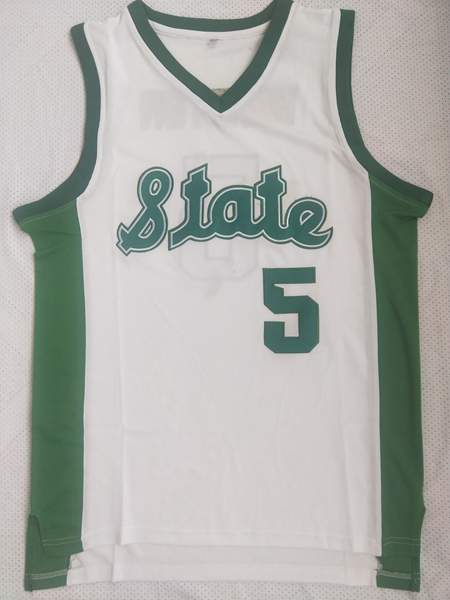 Michigan State Spartans White #5 WINSTON NCAA Basketball Jersey