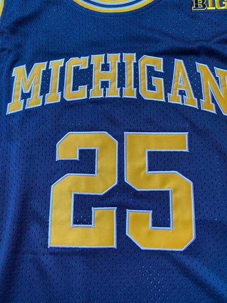 Michigan Wolverines Blue #25 HOWARD NCAA Basketball Jersey