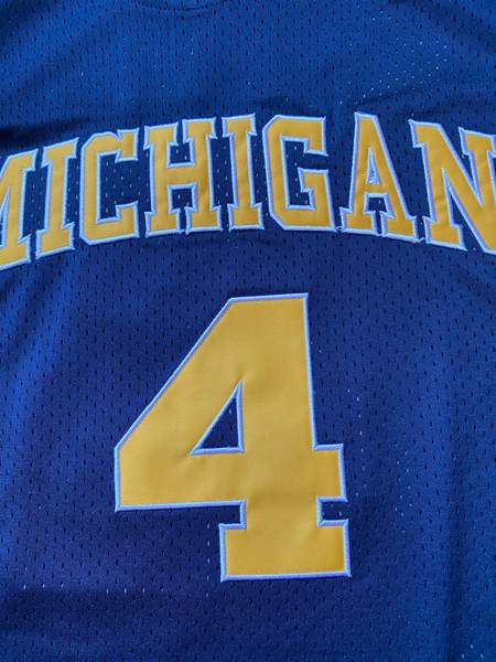 Michigan Wolverines Blue #4 WEBBER NCAA Basketball Jersey