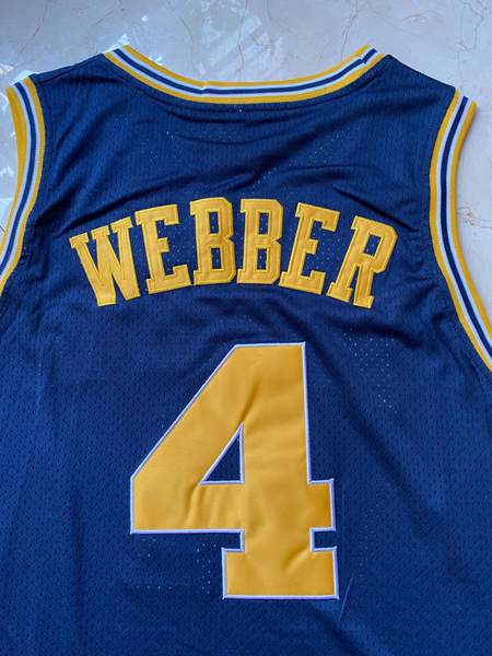 Michigan Wolverines Blue #4 WEBBER NCAA Basketball Jersey