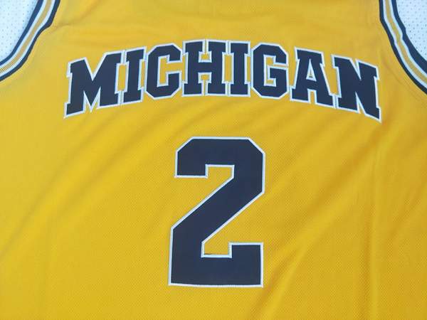 Michigan Wolverines Yellow #2 POOLE NCAA Basketball Jersey