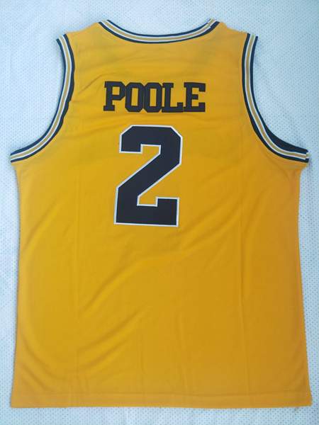 Michigan Wolverines Yellow #2 POOLE NCAA Basketball Jersey