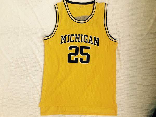 Michigan Wolverines Yellow #25 HOWARD NCAA Basketball Jersey