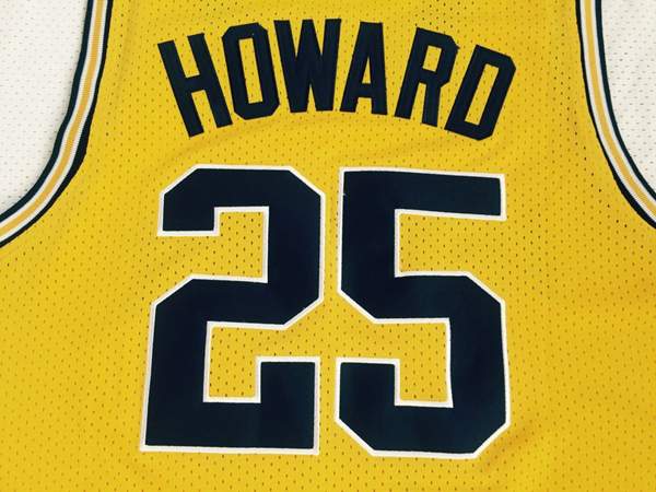 Michigan Wolverines Yellow #25 HOWARD NCAA Basketball Jersey