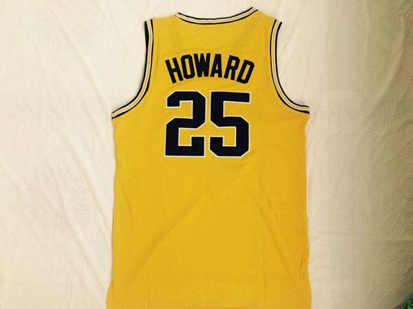 Michigan Wolverines Yellow #25 HOWARD NCAA Basketball Jersey