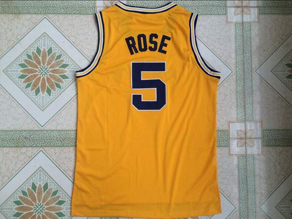 Michigan Wolverines Yellow #5 ROSE NCAA Basketball Jersey