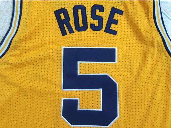 Michigan Wolverines Yellow #5 ROSE NCAA Basketball Jersey