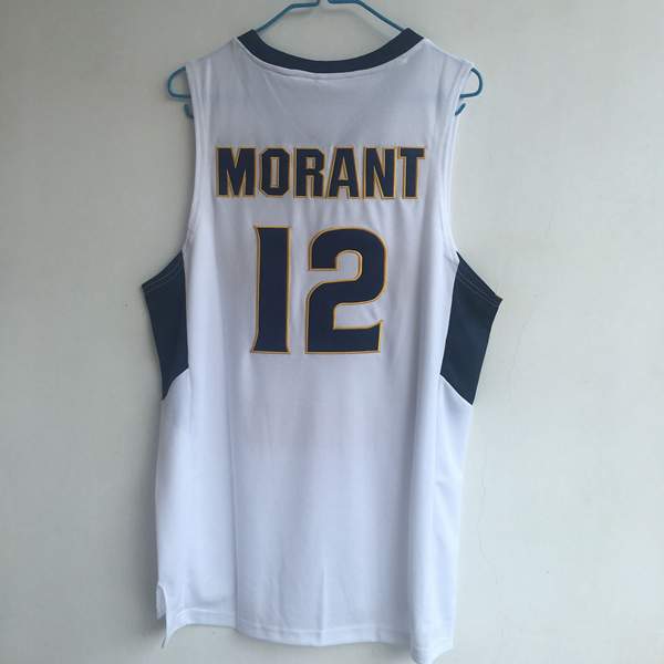 Murray State Racers White #12 MORANT NCAA Basketball Jersey