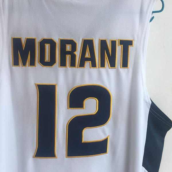 Murray State Racers White #12 MORANT NCAA Basketball Jersey