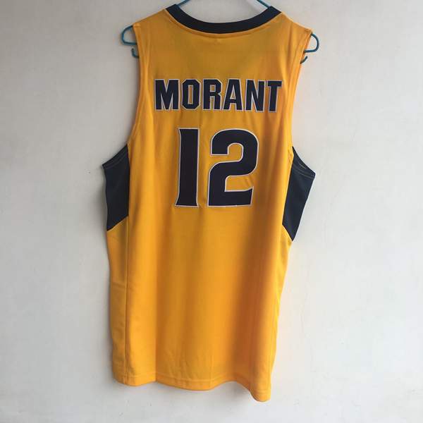 Murray State Racers Yellow #12 MORANT NCAA Basketball Jersey