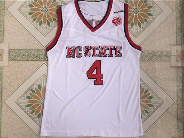 NC State Wolfpack White #4 SMITH JR. NCAA Basketball Jersey