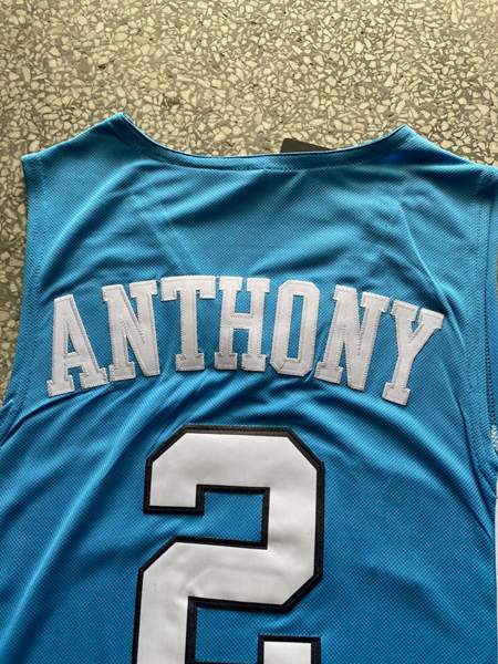 North Carolina Tar Heels Light Blue #2 ANTHONY NCAA Basketball Jersey