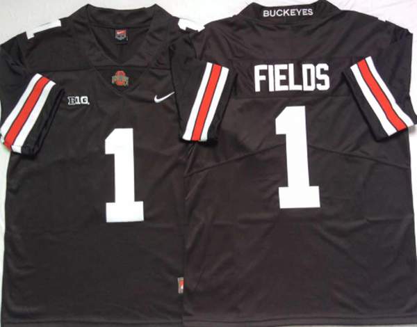 Ohio State Buckeyes Black #1 FIELDS NCAA Football Jersey 02