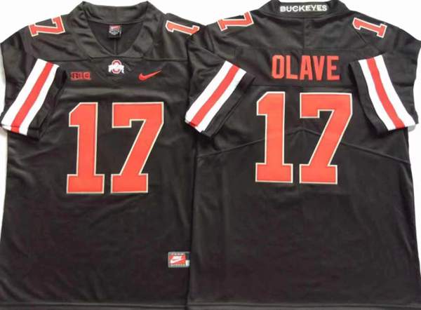 Ohio State Buckeyes Black #17 OLAVE NCAA Football Jersey