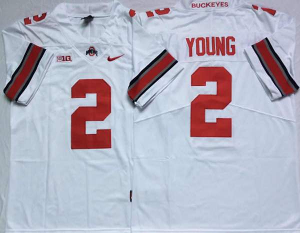 Ohio State Buckeyes White #2 YOUNG NCAA Football Jersey