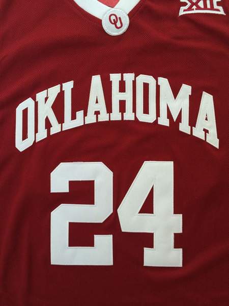 Oklahoma Sooners Red #24 HIELD NCAA Basketball Jersey