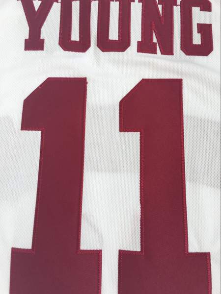 Oklahoma Sooners White #11 YOUNG NCAA Basketball Jersey