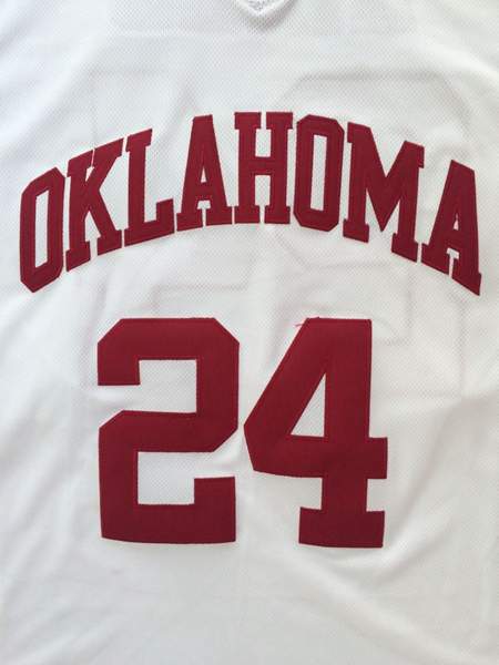 Oklahoma Sooners White #24 HIELD NCAA Basketball Jersey