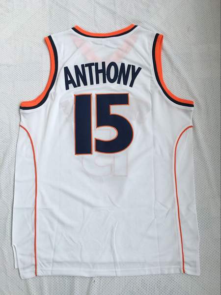 Syracuse Orange White #15 ANTHONY NCAA Basketball Jersey