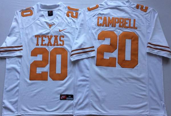 Texas Longhorns White #20 CAMPBELL NCAA Football Jersey