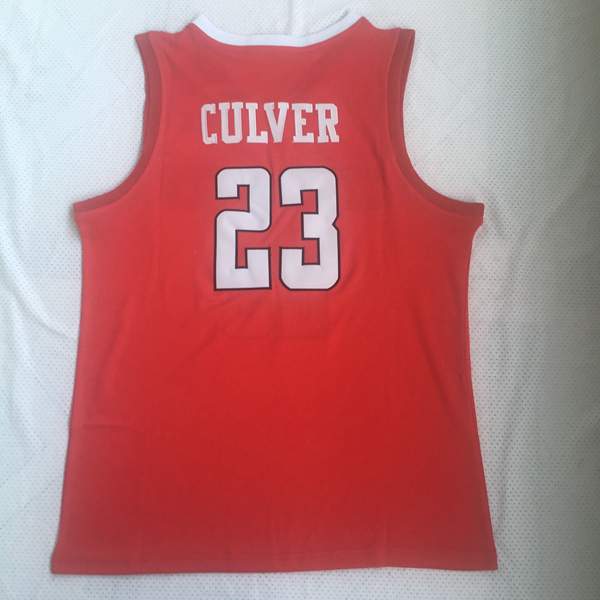 Texas Tech Red Raiders Red #23 CULVER NCAA Basketball Jersey