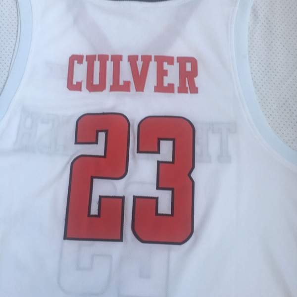 Texas Tech Red Raiders White #23 CULVER NCAA Basketball Jersey