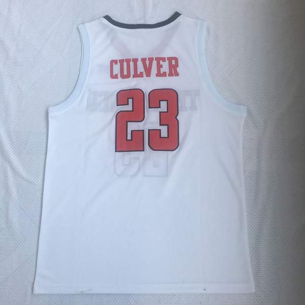 Texas Tech Red Raiders White #23 CULVER NCAA Basketball Jersey