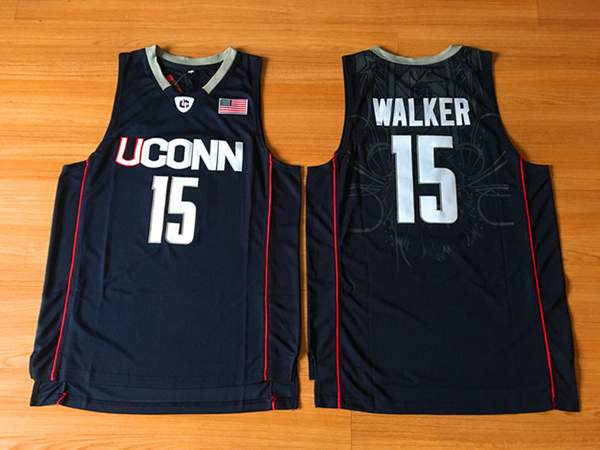 UConn Huskies Black #15 WALKER NCAA Basketball Jersey