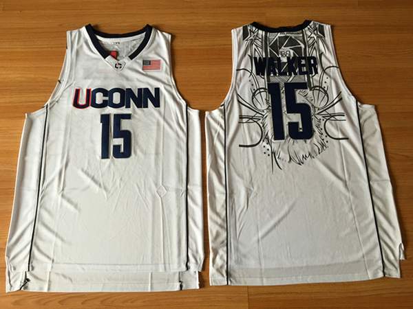 UConn Huskies White #15 WALKER NCAA Basketball Jersey