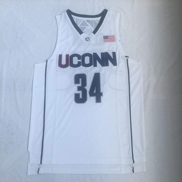 UConn Huskies White #34 ALLEN NCAA Basketball Jersey